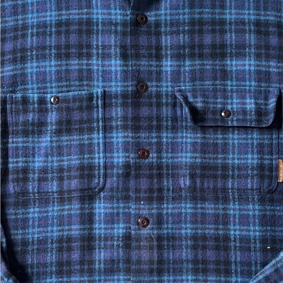 Medium Timberland Blue Button Down Flannel - Picture 3 of 4